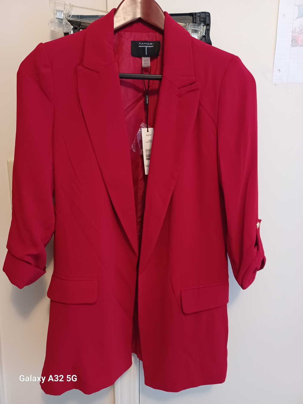 Tahari Bold Red Open-Front Blazer